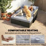 Outsunny Double Rattan Garden Daybed – Adjustable Chaise Lounger with Storage Ottoman - Image 15