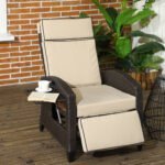Outsunny Outdoor Recliner Chair – Adjustable Backrest & Footrest with Cushion & Side Tray - Image 2