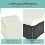 Outsunny Rattan Sun Lounger Recliner – Adjustable Garden Chair with Headrest & Fire Retardant Cushion - Image 23