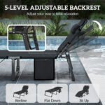 Outsunny Folding Sun Lounger – 5 Position Garden Recliner with Cushions - Image 4
