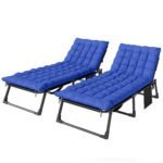 Outsunny Folding Sun Lounger – 5 Position Garden Recliner with Cushions