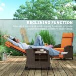 Outsunny Outdoor Recliner Chair – Adjustable Backrest & Footrest with Cushion & Side Tray - Image 31