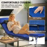 Outsunny Folding Sun Lounger with Canopy – Reclining Sunbed with Cushion, Side Pocket & Carry Handle - Image 24