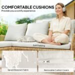Outsunny Rattan Corner Sofa Set – 3 Piece Garden Lounge Set with Chaise, Table & Cushions - Image 15