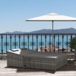 Outsunny 2 Seater Rattan Day Bed – Outdoor Garden Lounger with Fire Retardant Cushions & Grey Finish - Image 2
