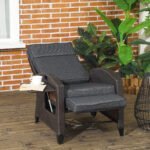 Outsunny Outdoor Recliner Chair – Adjustable Backrest & Footrest with Cushion & Side Tray - Image 11