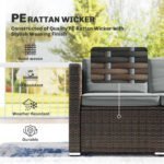 Outsunny 3 Piece Rattan Garden Corner Sofa Set with Cushions – Outdoor Patio Furniture, - Image 4