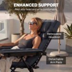 Outsunny Zero Gravity Reclining Garden Chair – Folding Sun Lounger with Cushion, Headrest & Cup Holder, Dark Grey - Image 7