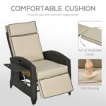 Outsunny Outdoor Recliner Chair – Adjustable Backrest & Footrest with Cushion & Side Tray - Image 7