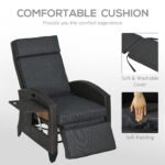 Outsunny Outdoor Recliner Chair – Adjustable Backrest & Footrest with Cushion & Side Tray - Image 16