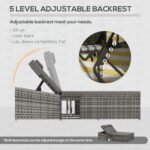 Outsunny 2 Seater Rattan Day Bed – Outdoor Garden Lounger with Fire Retardant Cushions & Grey Finish - Image 5