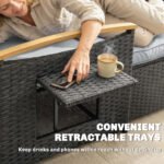 Outsunny Double Rattan Garden Daybed – Adjustable Chaise Lounger with Storage Ottoman - Image 18