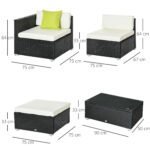 Outsunny 4-Seater Rattan Garden Sofa Set – Luxury Outdoor Wicker Patio Furniture - Image 3