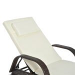 Outsunny Rattan Sun Lounger Recliner – Adjustable Garden Chair with Headrest & Fire Retardant Cushion - Image 8