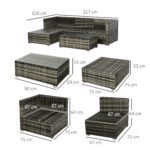 Outsunny 4-Seater Rattan Garden Sofa Set – Luxury Outdoor Wicker Patio Furniture - Image 21