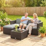 Outsunny 3 Piece Rattan Garden Corner Sofa Set with Cushions – Outdoor Patio Furniture, - Image 9