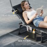 Outsunny Folding Sun Lounger with Canopy – Reclining Sunbed with Cushion, Side Pocket & Carry Handle - Image 45