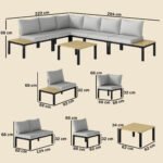 Outsunny 6 Piece Rattan Garden Corner Sofa Set – Loveseat, Sofa with Side Table & Coffee Table - Image 3