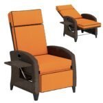 Outsunny Outdoor Recliner Chair – Adjustable Backrest & Footrest with Cushion & Side Tray - Image 28