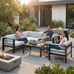 Outsunny 5 Piece Aluminium Garden Corner Sofa Set – 6 Seater Patio Furniture with Cushions & Glass Table - Image 26