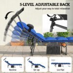Outsunny Folding Sun Lounger with Canopy – Reclining Sunbed with Cushion, Side Pocket & Carry Handle - Image 23