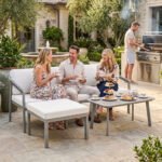 Outsunny 3 Piece Garden Dining Set – 3 Seater Sofa, Footstool & Coffee Table with Cushions - Image 9