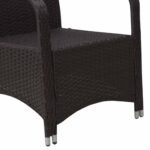 Outsunny 3 Piece Rattan Bistro Set – Garden Furniture Set with Glass Top Table, Cushioned Chairs & Cover - Image 9