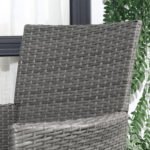 Outsunny 3 Piece Rattan Bistro Set with 2-Tier Coffee Table & Cushioned Chairs – Garden Patio Furniture - Image 8