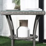 Outsunny 3 Piece Rattan Bistro Set with 2-Tier Coffee Table & Cushioned Chairs – Garden Patio Furniture - Image 9