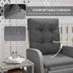 Outsunny 2 Seater Rattan Chaise Lounge Set with Reclining Seats & Cushions – Patio Garden Sofa - Image 25