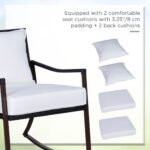 Outsunny 3 Piece Rattan Bistro Set with 2-Tier Coffee Table & Cushioned Chairs – Garden Patio Furniture - Image 5