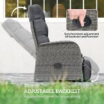 Outsunny 2 Seater Rattan Chaise Lounge Set with Reclining Seats & Cushions – Patio Garden Sofa - Image 23