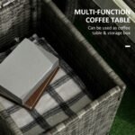 Outsunny 3 Piece Rattan Bistro Set with Storage Coffee Table & Cushioned Chairs – Garden Patio Furniture - Image 23