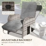 Outsunny 2 Seater Rattan Chaise Lounge Set with Reclining Seats & Cushions – Patio Garden Sofa - Image 5