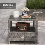 Outsunny 2 Seater Rattan Chaise Lounge Set with Reclining Seats & Cushions – Patio Garden Sofa - Image 24