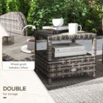 Outsunny 2 Seater Rattan Chaise Lounge Set with Reclining Seats & Cushions – Patio Garden Sofa - Image 6