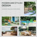 Outsunny 8 Seater Rattan Garden Dining Sofa Set – Corner Furniture Set with Table, Stools & Cushions - Image 5
