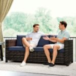 Outsunny 3 Seater Rattan Garden Sofa – All Weather Wicker with Metal Frame & Fire Resistant Cushions - Image 36