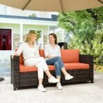 Outsunny 3 Seater Rattan Garden Sofa – All Weather Wicker with Metal Frame & Fire Resistant Cushions - Image 20