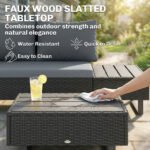 Outsunny Rattan Garden Furniture Set – 5 Seater L Shaped Corner Sofa with Adjustable Back & Tables - Image 16