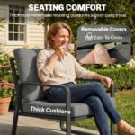 Outsunny 4 Piece Garden Furniture Set – Patio Sofa Set with Loveseat, Armchairs & Coffee Table, Cushions - Image 7