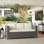 Outsunny 3 Seater Rattan Garden Sofa – All Weather Wicker with Metal Frame & Fire Resistant Cushions - Image 18