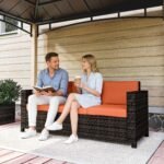 Outsunny 3 Seater Rattan Garden Sofa – All Weather Wicker with Metal Frame & Fire Resistant Cushions - Image 25