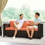 Outsunny 3 Seater Rattan Garden Sofa – All Weather Wicker with Metal Frame & Fire Resistant Cushions - Image 27