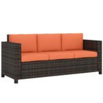 Outsunny 3 Seater Rattan Garden Sofa – All Weather Wicker with Metal Frame & Fire Resistant Cushions - Image 19