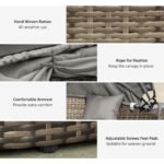Outsunny Rattan Garden Daybed Set with Retractable Canopy, Cushions & Coffee Table - Image 22