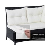 Outsunny 8 Seater Rattan Garden Dining Sofa Set – Corner Furniture Set with Table, Stools & Cushions - Image 8