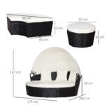 Outsunny Rattan Garden Daybed Set with Retractable Canopy, Cushions & Coffee Table - Image 13