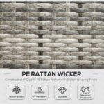 Outsunny 7 Seater Rattan Garden Sofa Set – Patio Furniture with Cushions & Glass Table - Image 4