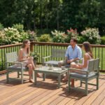 Outsunny 4 Seater Wooden Garden Furniture Set – Acacia Wood Sofa Set with Loveseat, Armchairs & Table - Image 8